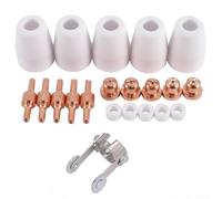 Hosrivae Kit di materiali di consumo per taglierina al plasma, 21 pezzi, torce CUT40/50, LG-40 - ugelli, elettrodi, anelli a spirale, tazze e guida a rulli