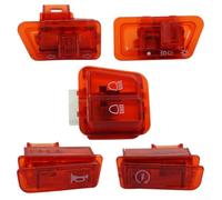 Hosrivae Kit interruttore moto - 5 pezzi dimmer faro, indicatori di direzione e pulsante di avviamento, costruzione in plastica e rame, aftermarket (rosso)