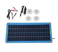 Hosrivae Kit pannello solare 20 W 12 V, portatile, per auto, barca, camper, campeggio, resistente alle intemperie, policristallino, con ventose
