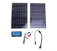 Hosrivae Kit pannello solare portatile da 200 W per trattore auto camper barca da 12 V - Caricatore impermeabile Ip65 con celle policristalline di uscita 2.3a 20 efficienza di conversione (DOPPIA)