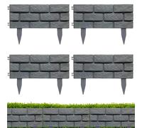 Hosrivae Kit per recinzione da giardino in plastica per bordatura, con letti compatibili, resistente alle intemperie per un facile montaggio, layout curvo o dritto, formato orizzontale (grigio)