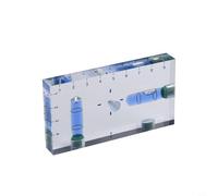 Hosrivae Livella a bolla magnetica a due vie, trasparente, 95 mm, righello a T, con base e attività di misurazione domestica, blu