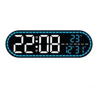 Hosrivae Moderno orologio digitale geometrico a LED con calendario e sveglia, visualizzazione della temperatura, luminosità regolabile, decorazione da parete, scrivania, casa, ufficio, camera da letto