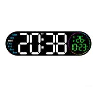 Hosrivae Orologio da parete digitale a LED con doppio allarme, ampio display con temperatura e conto alla rovescia, luminosità regolabile, per camera da letto, soggiorno, ufficio, casa, decorazione