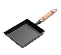 Hosrivae Padella giapponese Tamagoyaki da 18 cm per omelette non in acciaio con manico in bachelite, fornelli a induzione, utensile da cucina nero