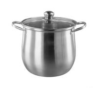 Hosrivae Pentola in acciaio 201 con coperchio in vetro temperato, extra large, diametro 22 cm, piano cottura, cottura a induzione, pasta, pasta, stufato e salsa