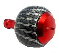Hosrivae Pomello rotondo a sfera per DAIWA 23 FOR EXCELER per mulinelli LT - lega di alluminio CNC e fibra di carbonio, 50 × 36 mm, 18,1 g, include vite + cuscinetti + guarnizioni (rosso)