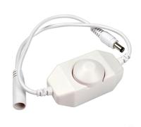 Hosrivae Regolatore dimmer per striscia LED da 12 V/24 V CC, con interruttore on/off, 2 A, luminosità regolabile per LED da 12 V o 24 V, coassiale 5,5 x 2,1 mm Connec (bianco)