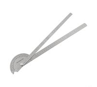 Hosrivae Righello goniometro angolare in acciaio 0-180 gradi con blocco zigrinato per pollice, 90 x 150 mm e 90 x 300 mm, doppie dimensioni per ingegneria, carpenteria, architettura e uso studentesco