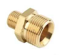 Hosrivae Rondella ad alta pressione in ottone M22, connettore da 1/4" per AG X1.5, converte 14 mm maschio a 15 mm femmina tubo raccordo