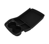 Hosrivae Scatola portaoggetti per auto per EV9 2023+, vassoio organizer per console centrale con portabicchieri, scomparto inferiore per bracciolo, in ABS nero