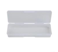 Hosrivae Scatola portaoggetti rettangolare per nail art, organizer in plastica per unghie, strass e strumenti, compatta, 18,8 x 5,8 x 3 cm, per saloni di bellezza e uso domestico (bianco)