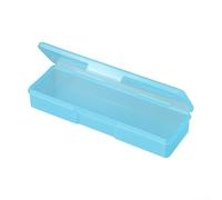 Hosrivae Scatola portaoggetti rettangolare per nail art, organizer in plastica per unghie, strass e strumenti, compatta, 18,8 x 5,8 x 3 cm, per saloni e uso domestico (blu)