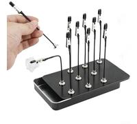 Hosrivae Set di 10 clip per pittura con braccio pieghevole, con punte in gomma + scatola portaoggetti aerografo e modellismo hobby (strumento di terza mano)