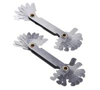 Hosrivae Set di 2 strumenti per misurare il passo della filettatura, metrico 60°, 20 pezzi, per la misurazione del passo della filettatura, in acciaio inossidabile con cromatura