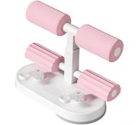 Hosrivae Sit bar con 2 ventose, regolabile in altezza per esercizi addominali a casa, antiscivolo in schiuma, strumento per allenamento addominali e assi, grigio (rosa)