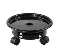 Hosrivae Sottovaso rotondo in plastica nera, per interni ed esterni, raccogli gocce d'acqua profonda, 16 cm o 18 cm, capacità di carico 25 kg/35 kg (16 cm con ruote)