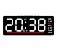 Hosrivae Sveglia digitale a LED con visualizzazione della data, temperatura e settimana, doppia sveglia 12/24h, 5 livelli di luminosità, orologio da comodino da scrivania per camera da letto ufficio