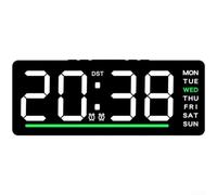 Hosrivae Sveglia digitale a LED con visualizzazione della data, temperatura e settimana, doppia sveglia 12/24h, 5 livelli di luminosità, orologio da comodino da scrivania per camera da letto ufficio
