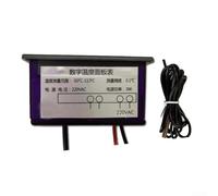 Hosrivae Termometro digitale a LED con sensore di sonda, intervallo da -50 °C a 110 °C, precisione ± 1 °C, CA 220 V, indicatore di temperatura integrato per frigorifero, nero (termometro con linea)