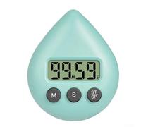 Hosrivae Timer da bagno con funzione di memoria resistente agli schizzi Abs Countdown Timer compatto 8 X 6. X 2. Centimetri Struttura con fori magnetici per appendere - Bianco (LUCE E VERDE)