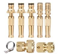 Hosrivae Ugello spray in lega ad alta pressione per tubo da giardino, 4/6 modalità, regolabile, per la pulizia dell'irrigazione del prato, confezione da 2 (B)