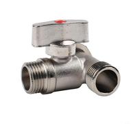 Hosrivae Valvola deviatrice a 3 vie in acciaio, ottone T- cucina e bagno, installare connettore di controllo con valvole di intercettazione, argento, 6,4 x 5,3 x 4,5 cm (destra)