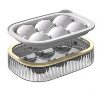 Hosrivae Vassoio rotondo in silicone per 6 grandi cubetti di ghiaccio che si sciolgono lentamente, per cubetti di ghiaccio lento e cubetti di ghiaccio (bianco)