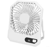 Hosrivae Ventilatore ultra sottile, pieghevole, bianco, da 15,2 cm, ricaricabile, 3 180°, flusso d'aria 36 dB, motore brushless a basso rumore, schermo digitale, ventilatore USB per camera da letto