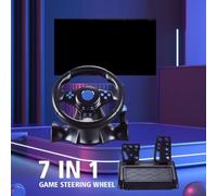 Hosrivae Volante da gioco USB per Nintendo Switch, per Xbox/360, per PS4 e PC, vibrazione, struttura ABS, design ergonomico (3 in 1)