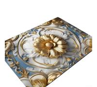 Hosrivae Zerbino antiscivolo in velluto resistente all'usura per porta d'ingresso e bagno, motivo floreale facile da pulire per ingresso elegante di casa, 80 x 120 cm (80 x 120 cm, motivo floreale 1)