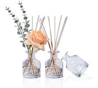 HOSSIAN Bottiglie di vetro diffusore Bottiglia di diffusore di canna nera - vuota con bastoni - accessori di fragranza usati per set diffusori di canna di ricambio fai da te (Trasparente)