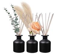 HOSSIAN Diffusore Bottiglie di vetro Nero - Bottiglia vuota di diffusore di canna con bastoni - Accessori di fragranza per fai da te set di diffusori di canna di sostituzione (Nero)