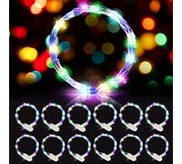 Hossom 12 pezzi Stringa Luci LED a Batteria, Lampada a Fili di Rame, 2M 20 LED Luci Stringa per Interni ed Esterni, Natalizi, Matrimoni, Feste di Compleanno, Decorazione da Giardino