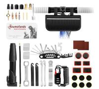 Hossom 40PCS Kit Riparazione per Bici, 16 in 1 Multitool Bici, Borsa con Striscia Riflettente, Carbon Steel Leva Gomme Bicicletta, Riparazione Pneumatici per MTB, Mini Pompa, MTB e Bici da Strada