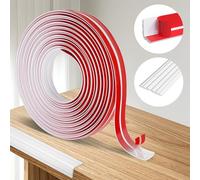 Hossom Battiscopa PVC Adesivo, 20mm x 6M Paraspigoli Muro con Striscia Spezzata, Profilo Angolare Flessibile Battiscopa Cucina Adatto, Listello Decorativo Alzatina per Cucina Bagno, Bianco
