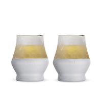 Host Bicchieri isolati in vetro per bevande Bourbon, a doppia parete, con gel di raffreddamento attivo, bicchieri in vetro grigio, 170 g, set da 2