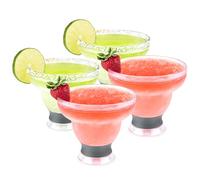 HOST Coppe Refrigeranti per Margarita Freeze, Bicchiere per Cocktail da Congelatore in Plastica a Doppia Parete Con Gel Refrigerante, Set di 4, Grigio