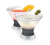Host Coppe Refrigeranti per Martini Isolate Freeze, Bicchiere per Cocktail Senza Stelo a Doppia Parete Refrigerante Con Gel, Set di 2, Grigio