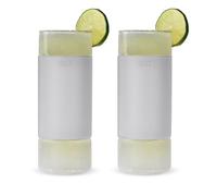 Host Highball - Set di 2 bicchieri da congelamento in vetro, bicchieri isolanti, bicchieri da caffè freddo, 350 ml, grigi
