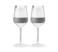 Host Wine Freeze Bicchieri refrigeranti per vino a doppia parete da freezer con stelo con gel refrigerante e impugnatura in silicone isolata | Set di 4 bicchieri in plastica 192 ml - Grigio (10033)