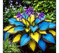 Hosta gigante - Grandi rizomi di Hosta che amano il fogliame e tollerano l'ombra - Decorazione di sfondo per l'ombra del giardino-8 PIECE-I