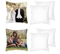 HOSTECCO - Federa per cuscino a sublimazione, colore bianco, per stampa fai da te, con cerniere invisibili, confezione da 6