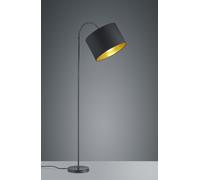 HOSTEL PIANTANA DIFFUSORE ORIENTABILE CON FLESSIBILE PARALUME TESSUTO NERO INTERNO ORO H.156CM, D.35CM 1 LUCE ATTACCO E27