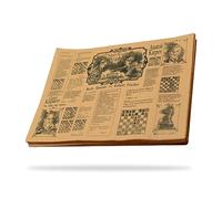 Hostelnovo Carta antigrasso per avvolgere alimenti - Confezione da 500 pezzi - 30 x 20 cm - Carta di giornale Kraft marrone - Design unico delle leggende di scacchi - Ideale per patate fritte