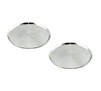 Hostelnovo - Confezione da 2 vassoi rotondi - Diametro: 40 cm - Acciaio inossidabile - Ideale per catering e servizi a tavola - Trasporto di alimenti e bevande Sicuro ed elegante