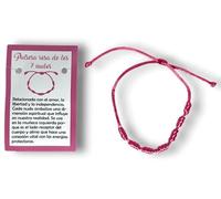 HOSTENATURA Bracciale 7 nodi corda rosa - Amore e contro la solitudine, Normal, Corda, Nessuna pietra preziosa
