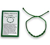 HOSTENATURA Bracciale 7 nodi corda verde - salute, speranza e buona fortuna., Normal, Corda, Nessuna pietra preziosa