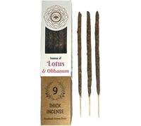 HOSTENATURA Incenso Botanico Lotus e Olibano di Green Tree - 9 bastoncini spessi artigianali di erbe