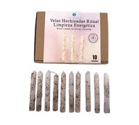 HOSTENATURA | Kit di candele per la pulizia energetica | 10 candele bianche con erbe naturali | Candele esoteriche artigianali per purificazione, protezione e ristrutturazione della casa